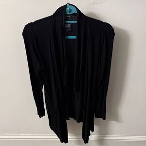 Women's Black Open Front Cardigan